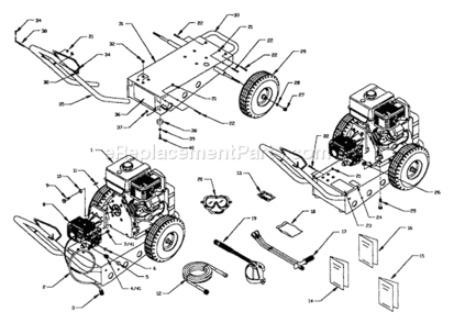 Page A Diagram and Parts List for 1124-0  Briggs and Stratton Pressure Washer